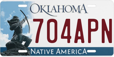 OK license plate 704APN