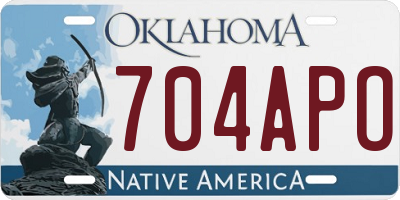 OK license plate 704APO