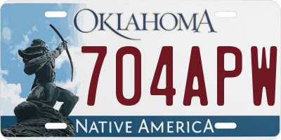 OK license plate 704APW