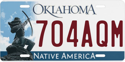OK license plate 704AQM