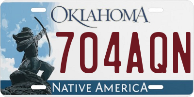 OK license plate 704AQN