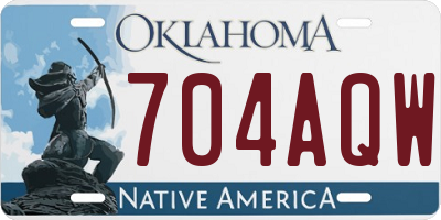 OK license plate 704AQW