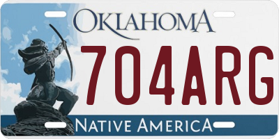 OK license plate 704ARG