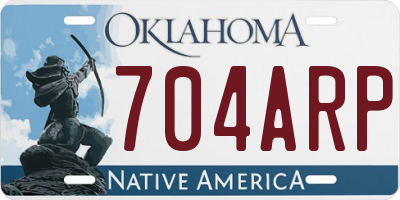 OK license plate 704ARP