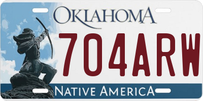 OK license plate 704ARW