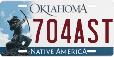 OK license plate 704AST