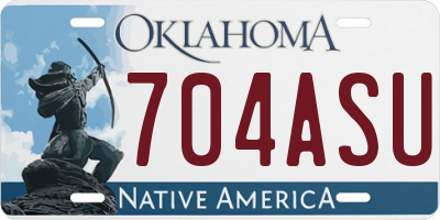OK license plate 704ASU