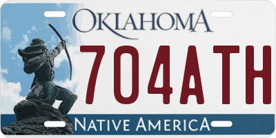 OK license plate 704ATH