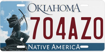 OK license plate 704AZO