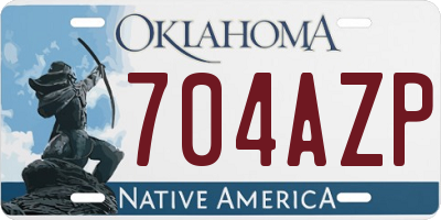 OK license plate 704AZP