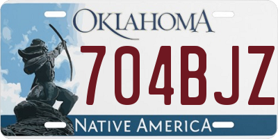 OK license plate 704BJZ
