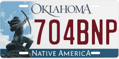 OK license plate 704BNP