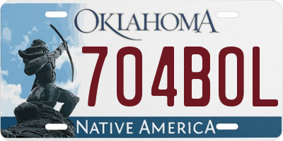 OK license plate 704BOL