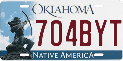 OK license plate 704BYT