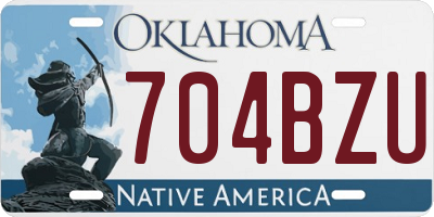OK license plate 704BZU