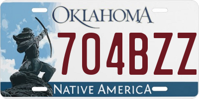 OK license plate 704BZZ