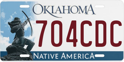 OK license plate 704CDC