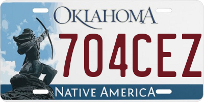 OK license plate 704CEZ