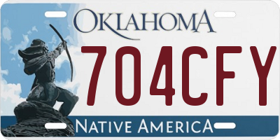 OK license plate 704CFY