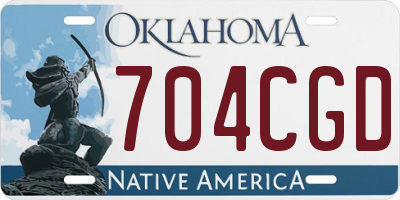 OK license plate 704CGD