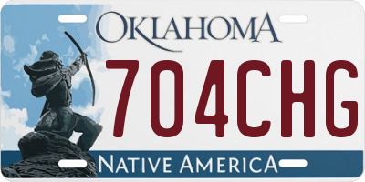 OK license plate 704CHG