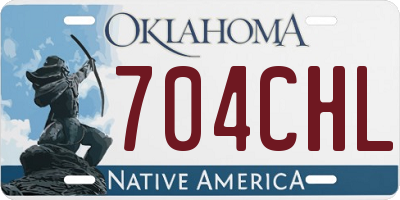 OK license plate 704CHL