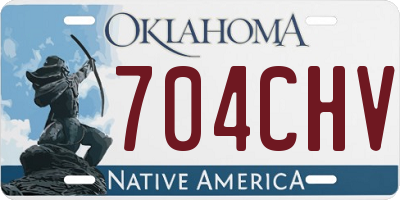 OK license plate 704CHV