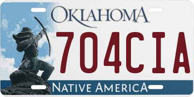 OK license plate 704CIA