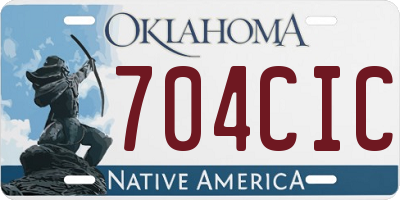 OK license plate 704CIC