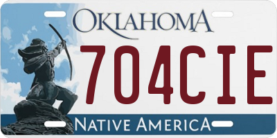 OK license plate 704CIE