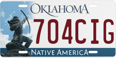 OK license plate 704CIG