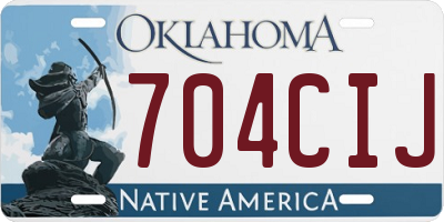 OK license plate 704CIJ