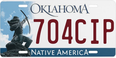 OK license plate 704CIP