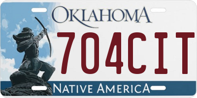 OK license plate 704CIT