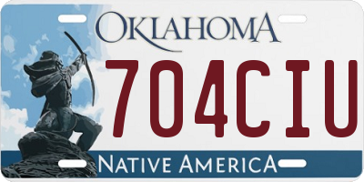 OK license plate 704CIU