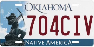 OK license plate 704CIV