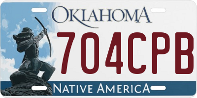 OK license plate 704CPB