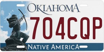 OK license plate 704CQP