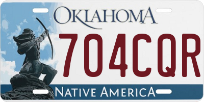 OK license plate 704CQR