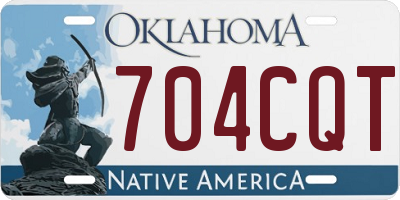 OK license plate 704CQT