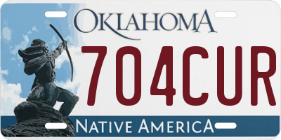 OK license plate 704CUR