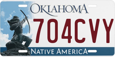 OK license plate 704CVY