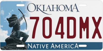 OK license plate 704DMX