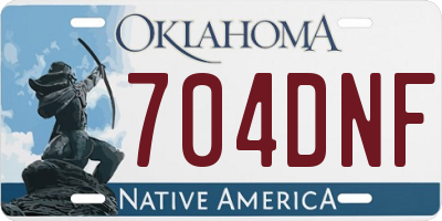 OK license plate 704DNF