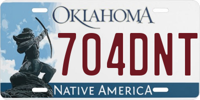 OK license plate 704DNT