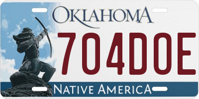 OK license plate 704DOE