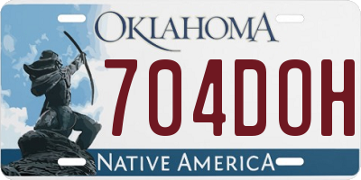 OK license plate 704DOH
