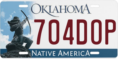 OK license plate 704DOP