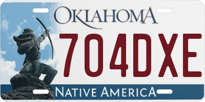 OK license plate 704DXE