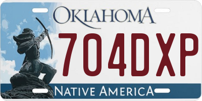 OK license plate 704DXP